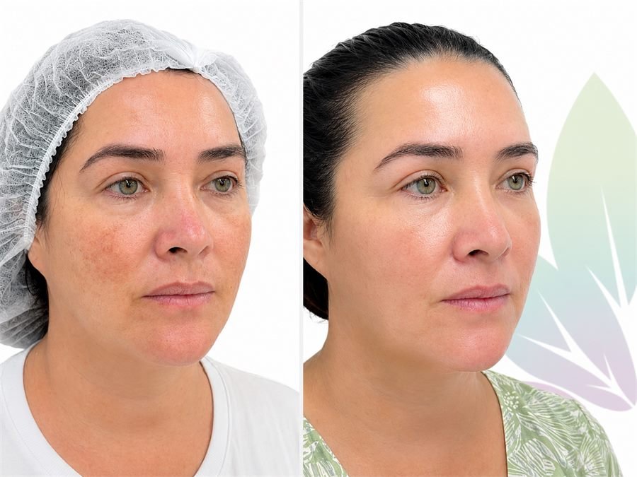 Antes y después de porcelanización facial